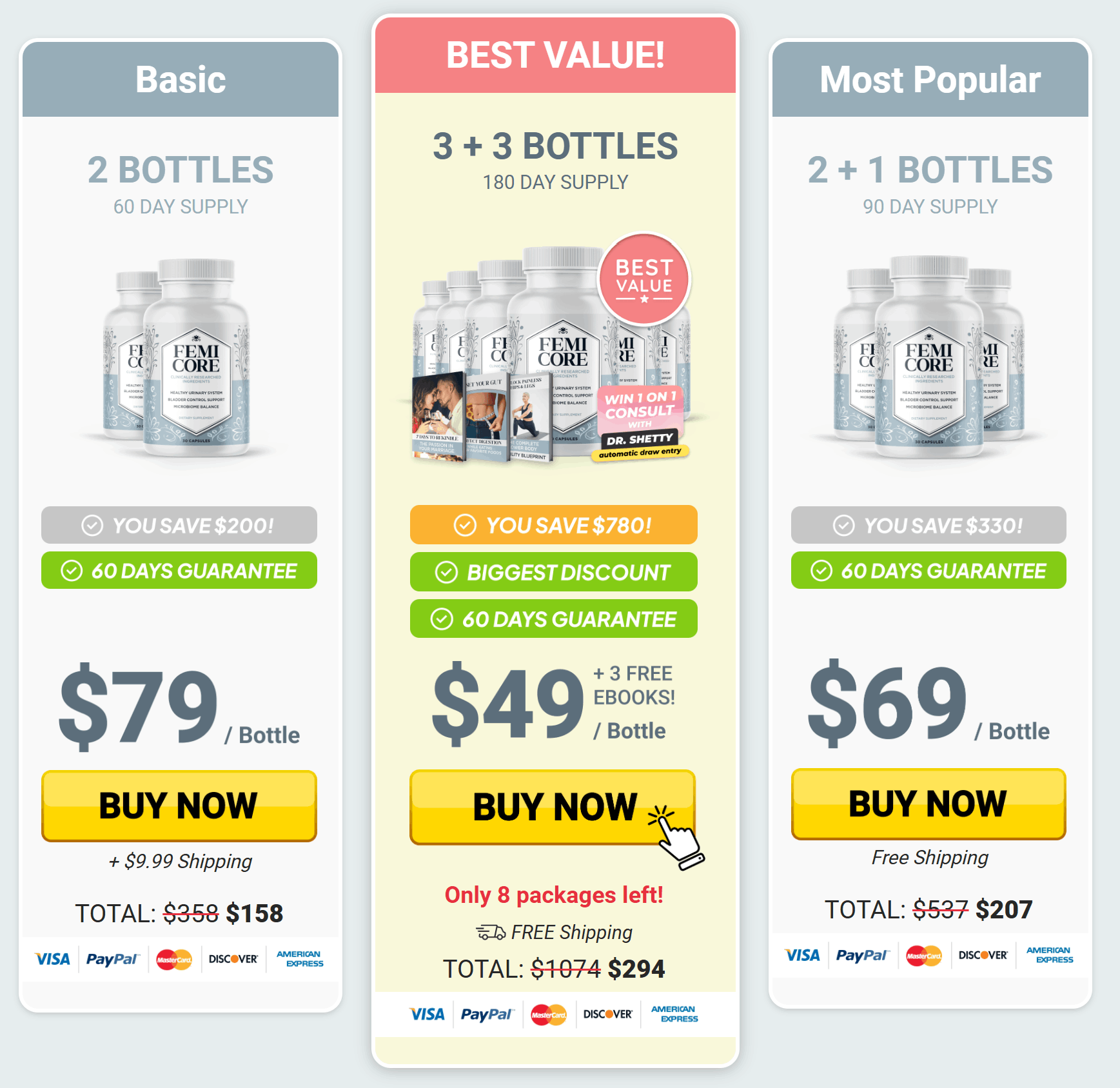 FemiCore discounted prices